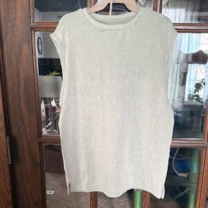 Women's Two Piece Set!!! Sleeveless Muscle Tee‎ in Sage